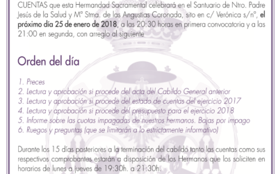 Convocatoria de Cabildo General de Cuentas.