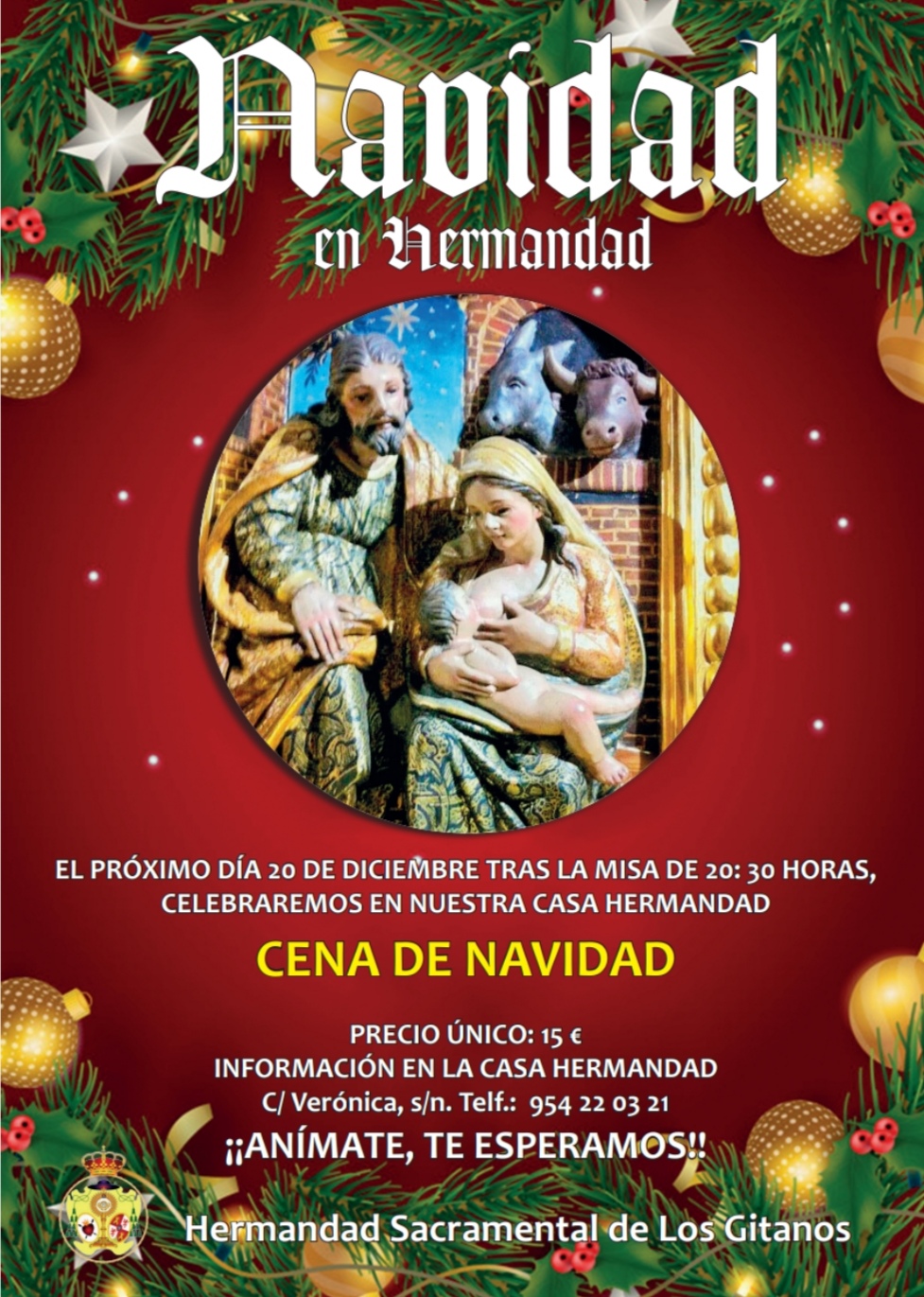 Cartel Cena Navidad 2019 - de los gitanos