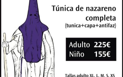 Ya están disponibles las túnicas de nazareno en la tienda de recuerdos de la Hermandad