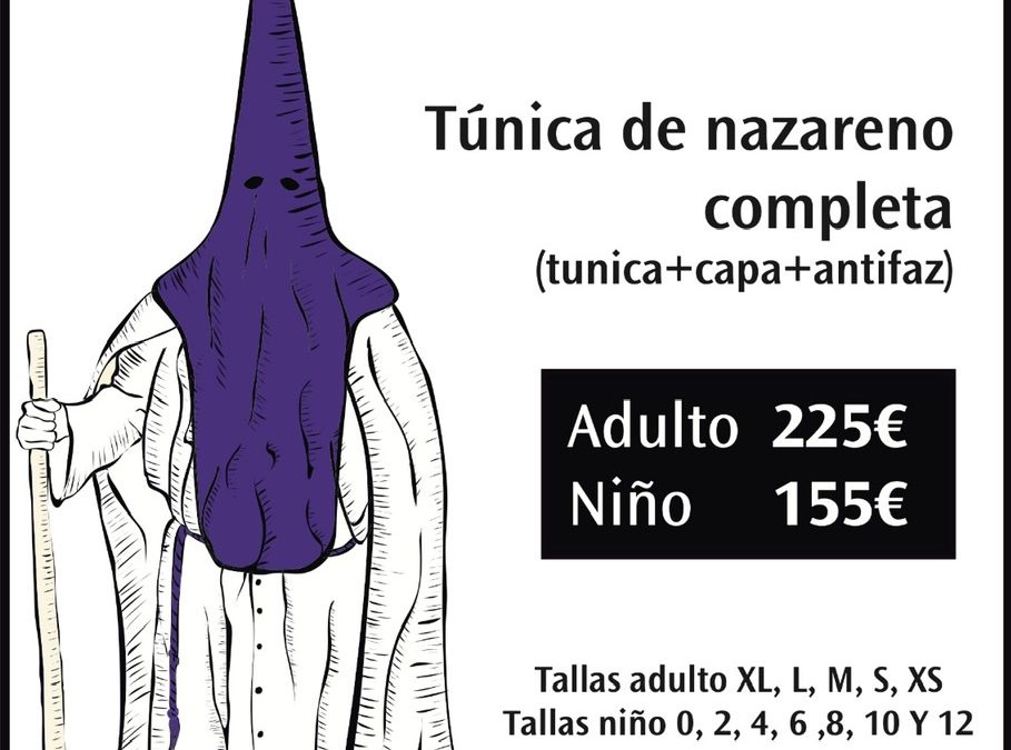 Ya están disponibles las túnicas de nazareno en la tienda de recuerdos de la Hermandad