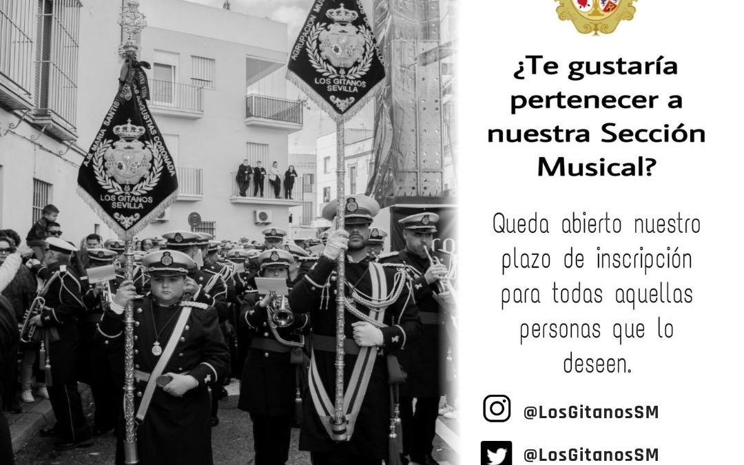 Abierto el plazo de inscripción para pertenecer a la Sección Musical de la Hermandad