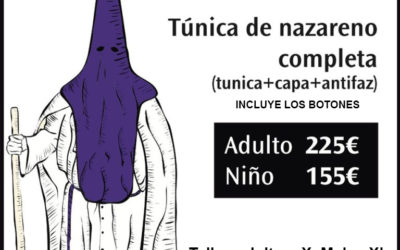 Ya están disponibles las túnicas de nazareno en la tienda de recuerdos de la Hermandad