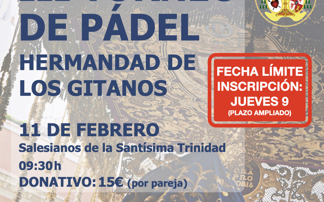 9 de febrero, fecha límite para inscribirse al III° Torneo de Pádel del Grupo Joven