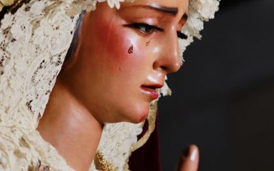 La Virgen de las Angustias en sus andas para la Festividad del 8 de septiembre