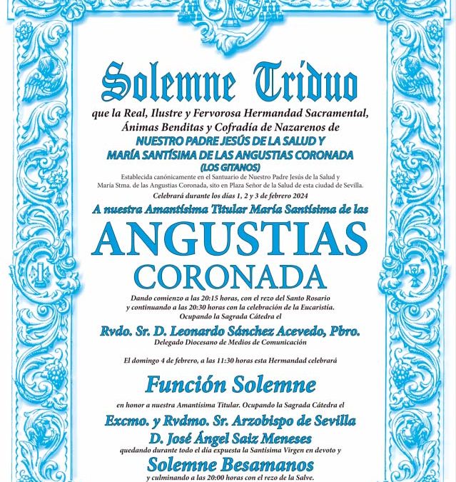 Solemne Triduo a María Santísima de las Angustias