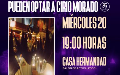 Reunión Informativa para hermanos que pueden optar a cirio morado