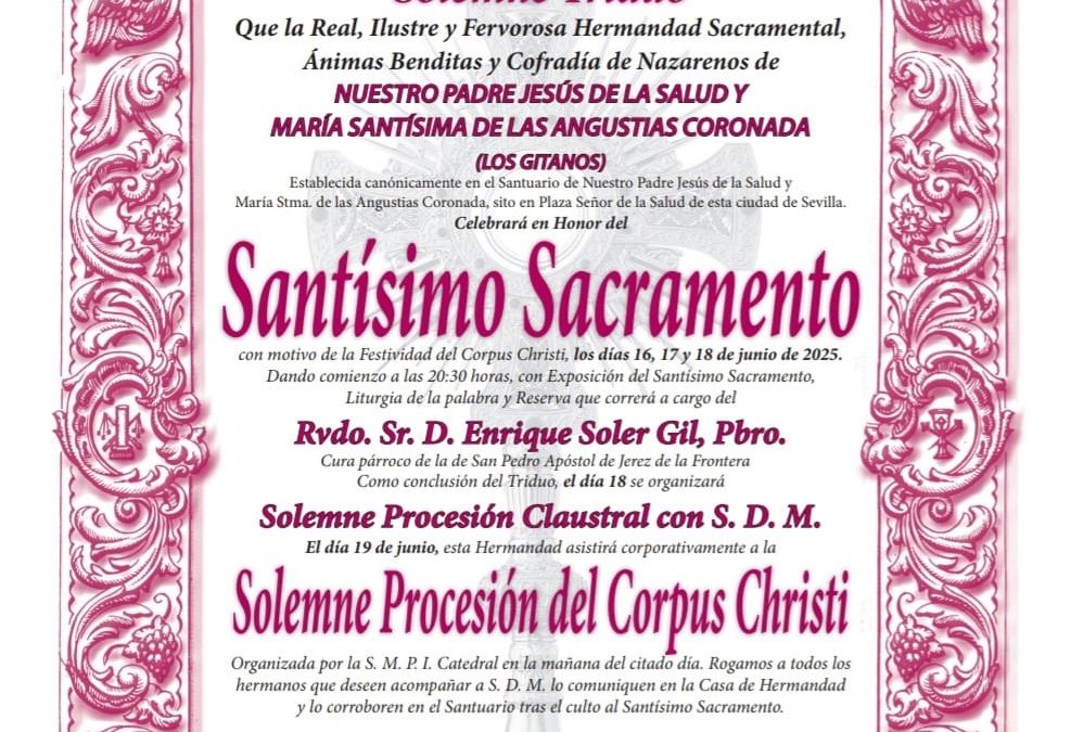 Triduo Sacramental 2025