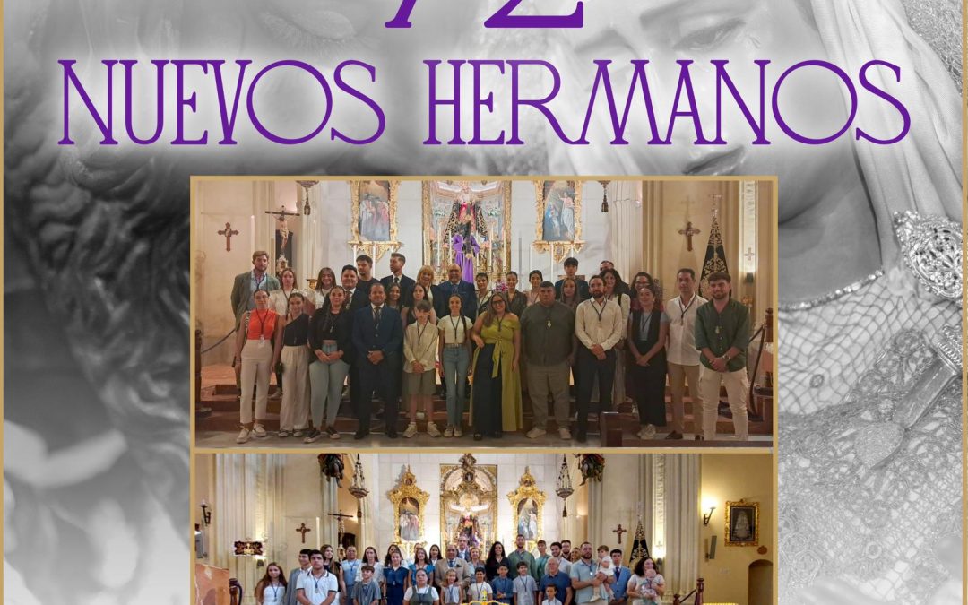 72 nuevos hermanos juran las Reglas de la Hermandad