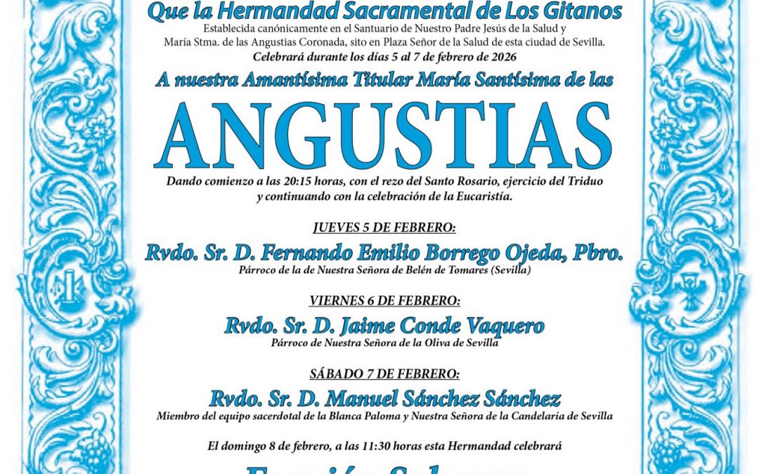 Solemne Triduo a María Santísima de las Angustias