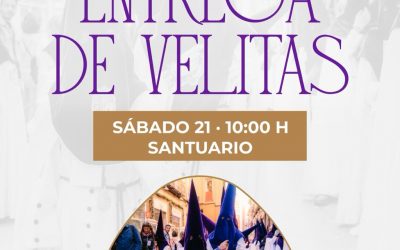 Recogida de cirios de los pequeños que se incorporan a la cofradía desde fuera del Santuario