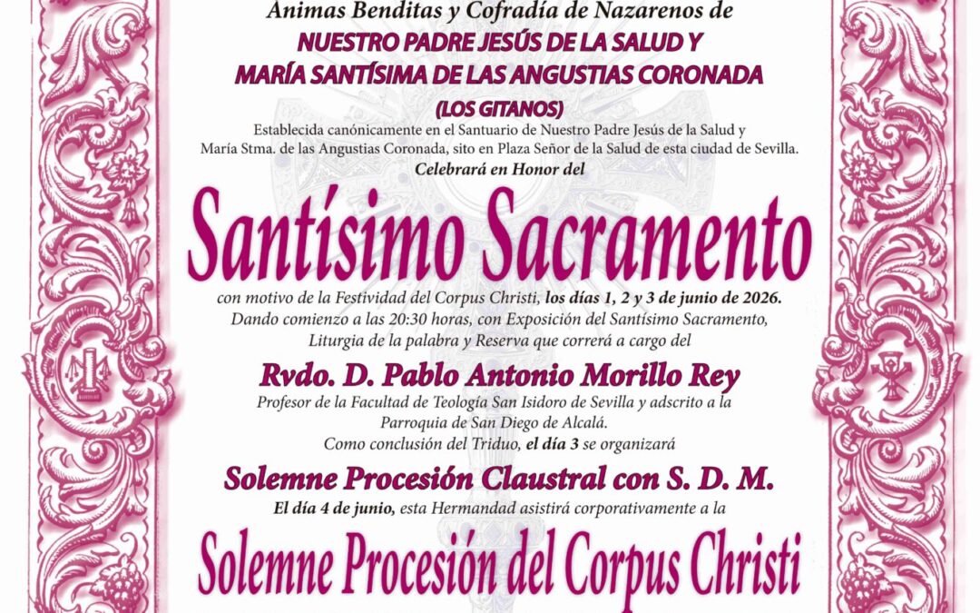 Solemne Triduo al Santísimo Sacramento 2026